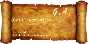 Grill Adrián névjegykártya